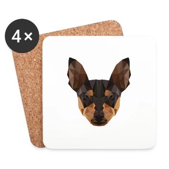 Hund - Untersetzer (4er-Set) - Weiß - Vorne