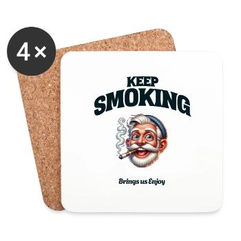 Keep Smoking - Coasters (set of 4) - white - Front