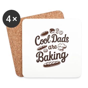 Cool dads bake my dad is a baker - Coasters (set of 4) - white - Front