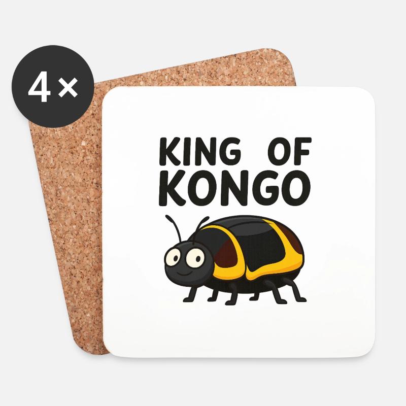 King of Kongo - Untersetzer (4er-Set) - Weiß