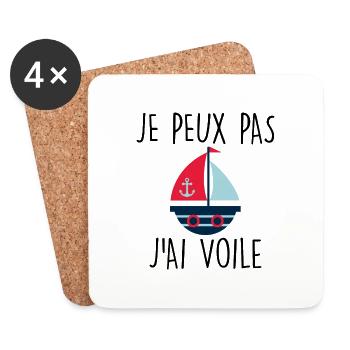 Je peux pas j'ai voile - Dessous de verre (lot de 4) - blanc - Devant