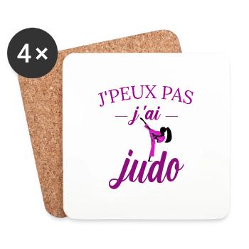j peux pas j ai judo tee shirt femme humour girly - Dessous de verre (lot de 4) - blanc - Devant
