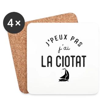 La Ciotat J peux pas j ai La Ciotat bateau voilier - Dessous de verre (lot de 4) - blanc - Devant