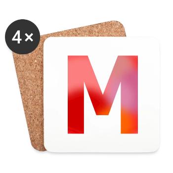 Buchstabe M - Untersetzer (4er-Set) - Weiß - Vorne