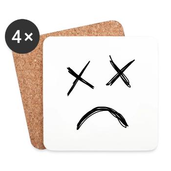Face sad - Untersetzer (4er-Set) - Weiß - Vorne