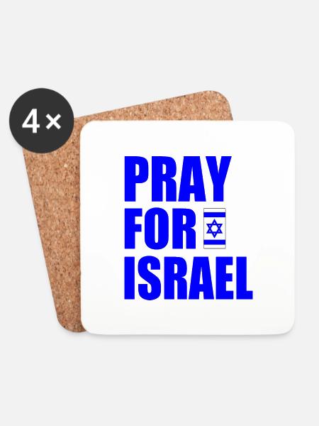 Pray for israel - Untersetzer (4er-Set) - Weiß