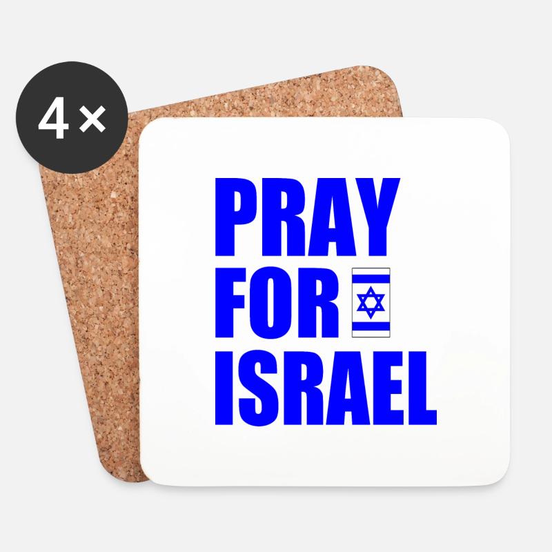 Pray for israel - Untersetzer (4er-Set) - Weiß