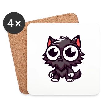 Bébé loup-garou - Dessous de verre (lot de 4) - blanc - Devant