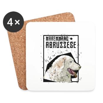 Pastore Maremmano Abruzzese Protection du troupeau chien de compagnie - Dessous de verre (lot de 4) - blanc - Devant