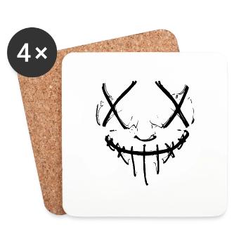 Evil Horror Mask Purge Optique Halloween Face - Dessous de verre (lot de 4) - blanc - Devant