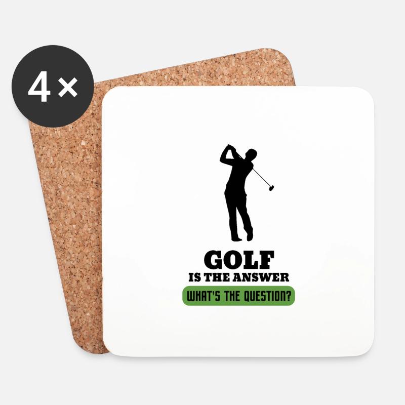 Golf Golfball Golfer Golfen Golfing - Untersetzer (4er-Set) - Weiß