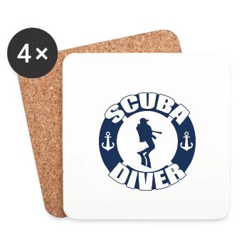 Plongée Sous-marine cadeau - Dessous de verre (lot de 4) - blanc - Devant