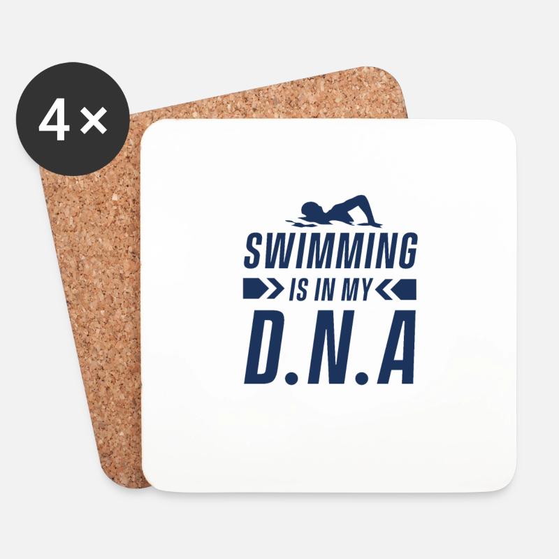 Swimming - Untersetzer (4er-Set) - Weiß