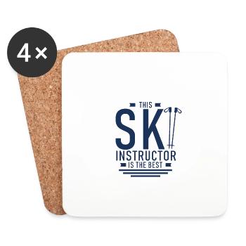 Ski instructor - Coasters (set of 4) - white - Front