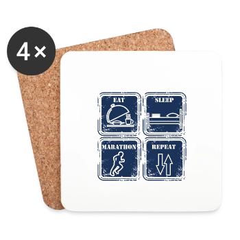 Jogging marathon marathon semi-marathon Jogger Marathon - Dessous de verre (lot de 4) - blanc - Devant