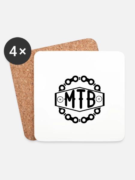 Mountainbiker - Untersetzer (4er-Set) - Weiß