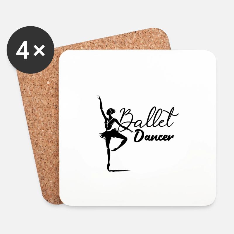 Ballett - Untersetzer (4er-Set) - Weiß