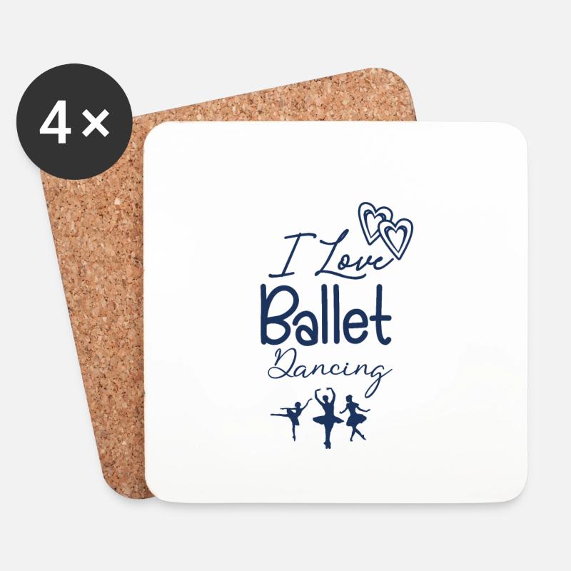 Ballett - Untersetzer (4er-Set) - Weiß
