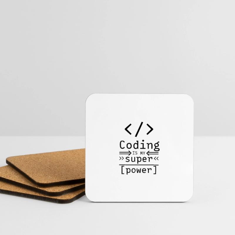 Coding Informatique Software Coder programmeur Dessous de verre (lot de 4)
