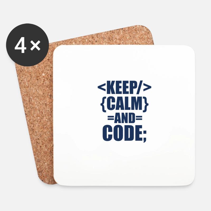 Coding - Coasters (set of 4) - white