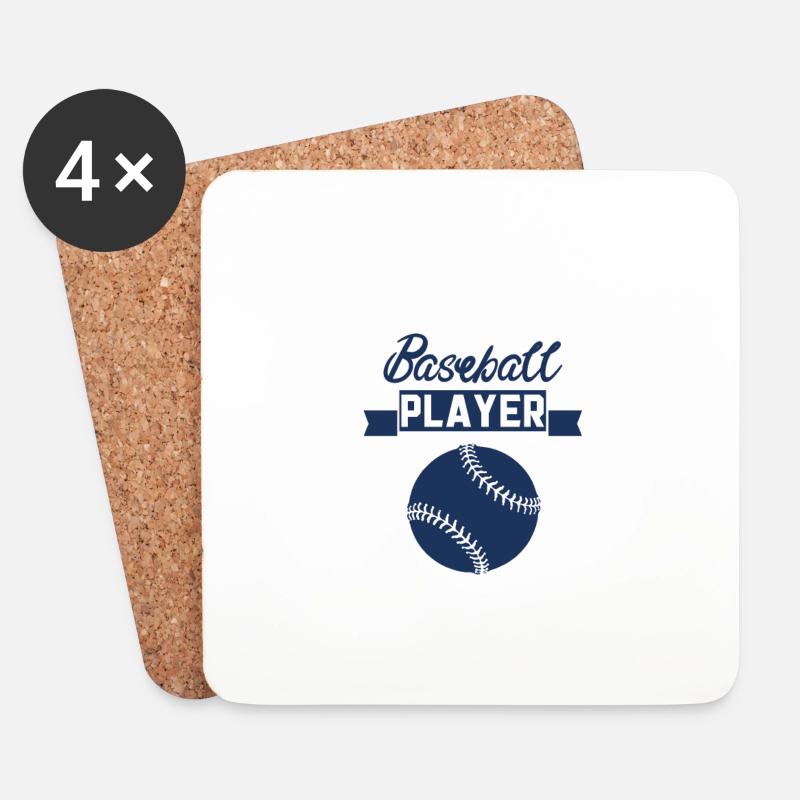 Baseball Baseball Baseball Baseball - Untersetzer (4er-Set) - Weiß