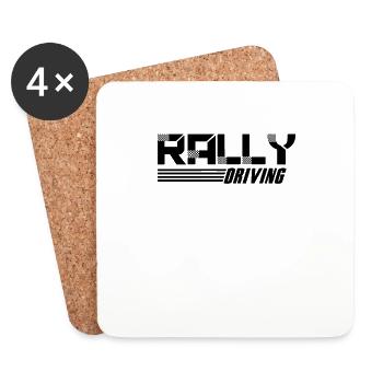 Car Racing Rally Rally Driver Racing Driver Rally - Coasters (set of 4) - white - Front