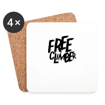 Free climbing climbers - Coasters (set of 4) - white - Front