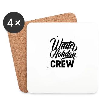 Winterurlaub Crew - Untersetzer (4er-Set) - Weiß - Vorne