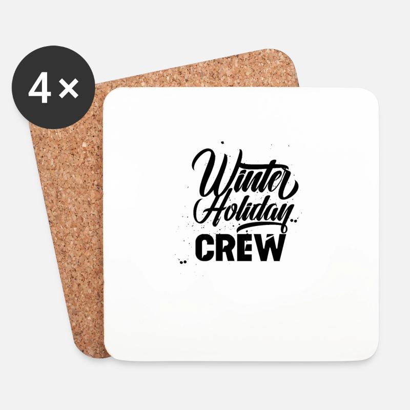 Winterurlaub Crew - Untersetzer (4er-Set) - Weiß