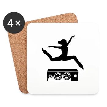 Danseur et conférencier - Dessous de verre (lot de 4) - blanc - Devant