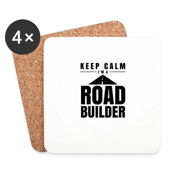 Asphalt road construction road builders - Coasters (set of 4) - white - Front