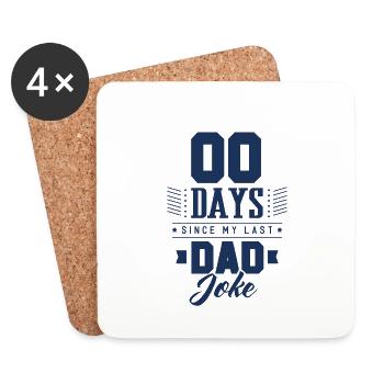 0 Tage seit letztem Dad Joke - Untersetzer (4er-Set) - Weiß - Vorne
