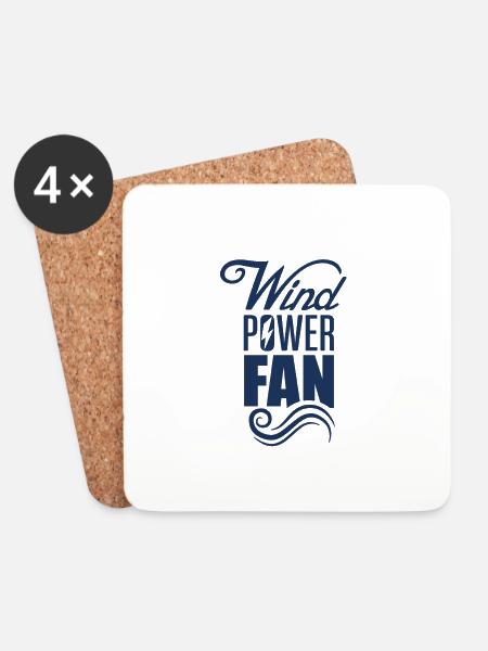 Wind turbine wind turbine wind turbine wind energy - Coasters (set of 4) - white