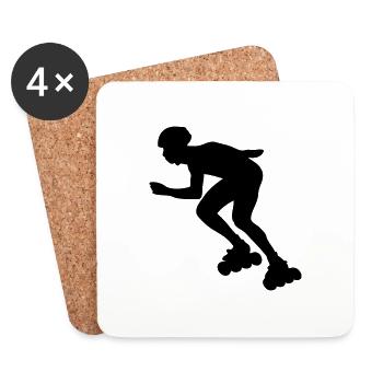 Inline skating - inline skates - Coasters (set of 4) - white - Front