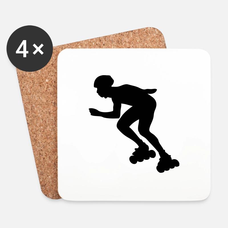 Inline skating - Inline skates - Untersetzer (4er-Set) - Weiß