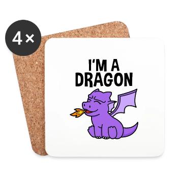 I'M A DRAGON - Coasters (set of 4) - white - Front