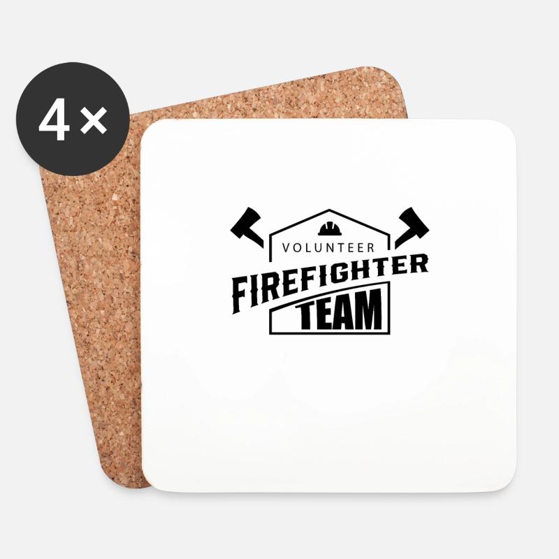 Freiwillige Feuerwehr Team - Untersetzer (4er-Set) - Weiß