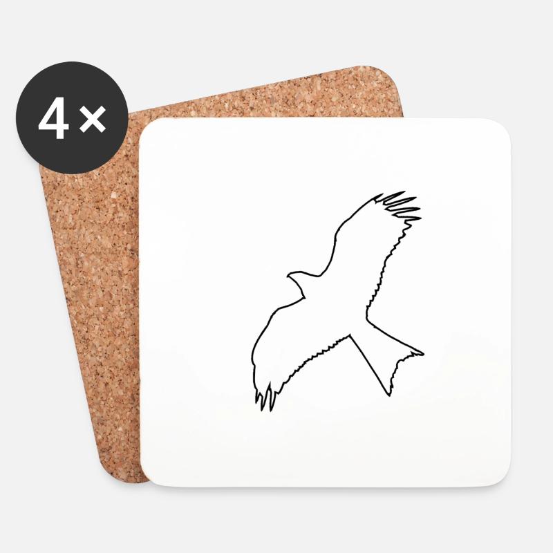 Milan in flight (black without shadow) - Coasters (set of 4) - white