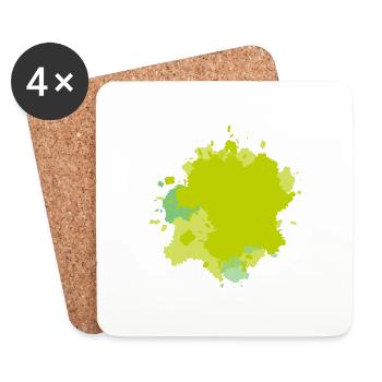 Splashes of green - Coasters (set of 4) - white - Front