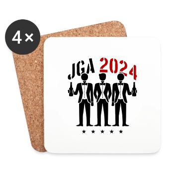 Enterrement de vie de garçon 2024 - Dessous de verre (lot de 4) - blanc - Devant