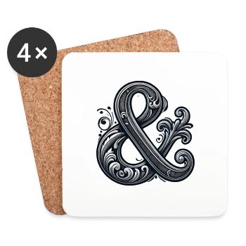 Icône Logo Signe Élégant Emblème Pour Et - Dessous de verre (lot de 4) - blanc - Devant