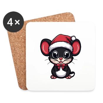 Mouse Christmas Christmas - Coasters (set of 4) - white - Front
