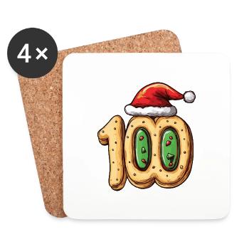 100 Numéro Noël - Dessous de verre (lot de 4) - blanc - Devant
