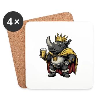 Rhino Beer Funny - Coasters (set of 4) - white - Front