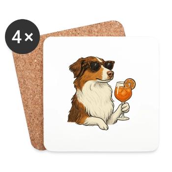 Dog days & Orange Vibes - Coasters (set of 4) - white - Front