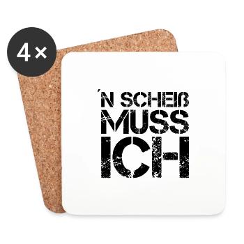 N Scheiß muss ich - Untersetzer (4er-Set) - Weiß - Vorne