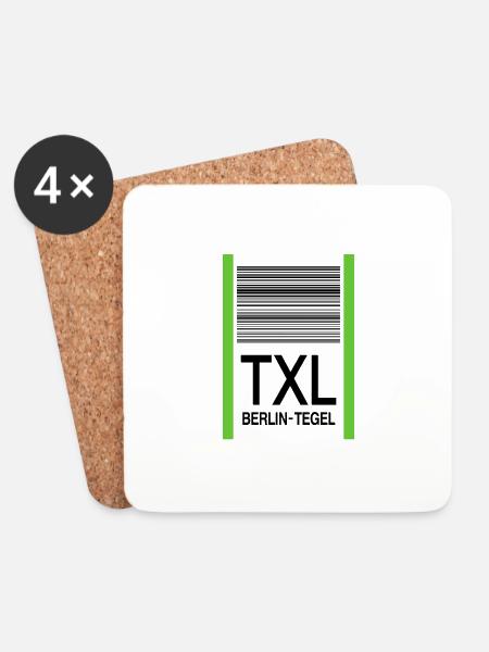 TXL Berlin-Tegel Flughafen Never forget Banderole - Untersetzer (4er-Set) - Weiß