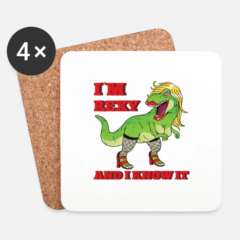 Rexy And I Know It - Untersetzer (4er-Set) - Weiß