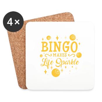 Bingo Makes Life Sparkle - Untersetzer (4er-Set) - Weiß - Vorne