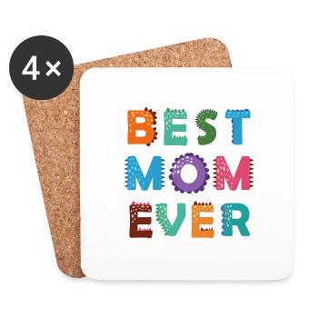 Best mom 19 - Untersetzer (4er-Set) - Weiß - Vorne